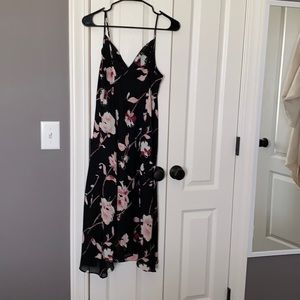 midi slip dress cowl neck